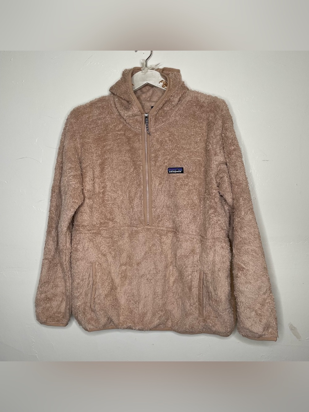 PATAGONIA LOS GATOS HOODED PULLOVER PAMPAS TAN SZ XLARGE